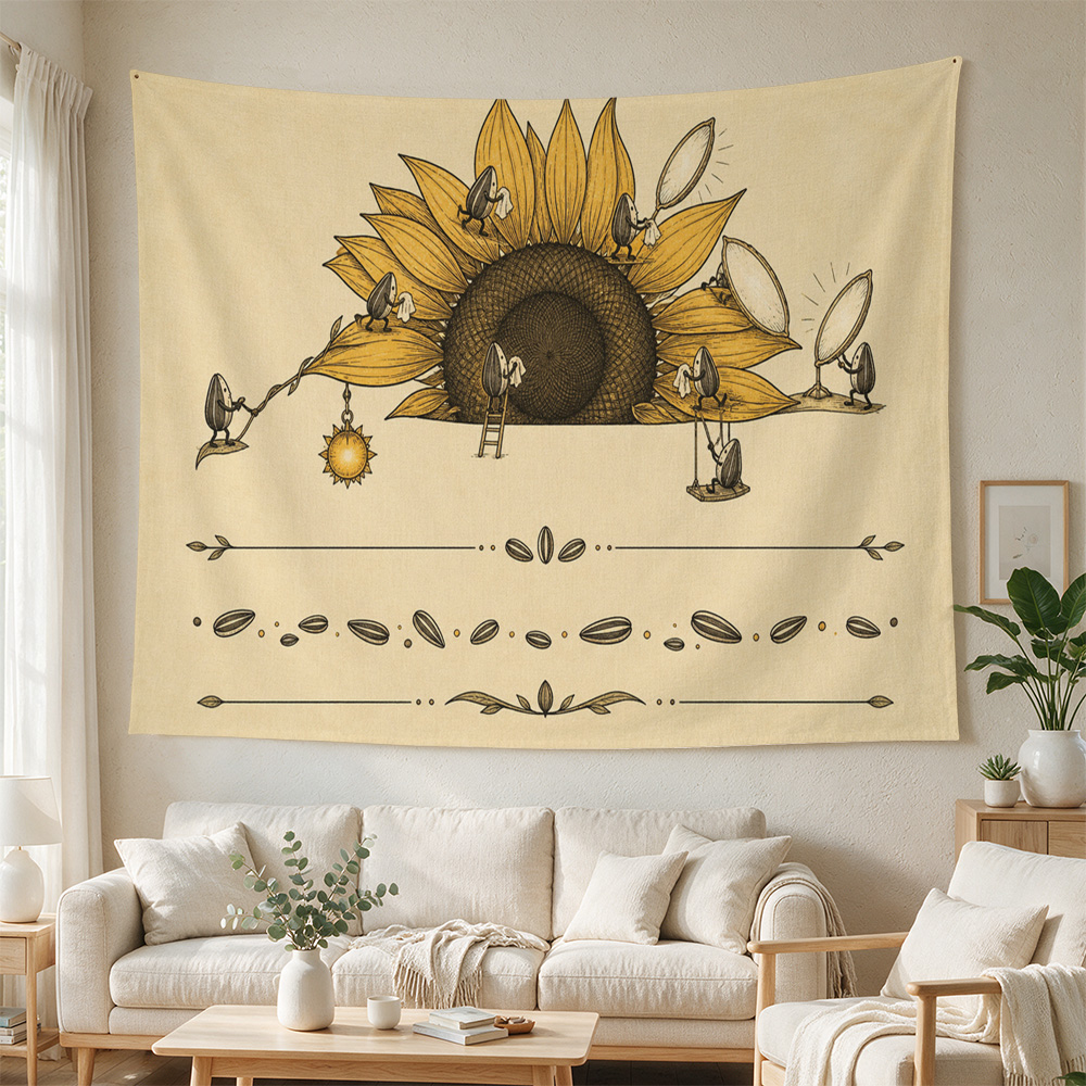 Science Nursery - Large Sunflower Garden Science Illustration Wall